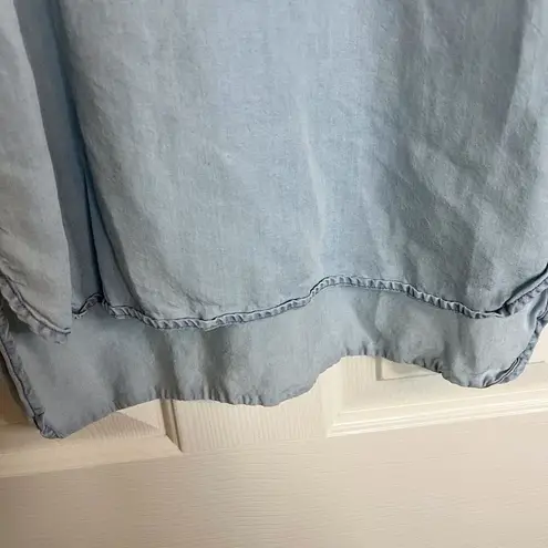 Velvet Heart Womens High Low Chambray Soft Distressed Top Size Large Boho