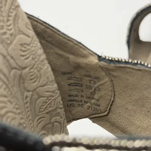 TAOS Sandals Women's 10 Pewter Genie BOHO Studded Beaded Metallic Comfort Luxury