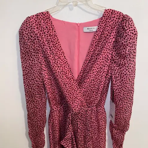 Bailey44 NWT $238 Bailey 44 Juniper Pink Ruffle Polka Surplice Neck Dot-Print Dress 4