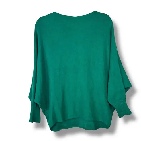 FOR HER PARIS Lana Wool Green Italian Boutique Boat Neck Quarter