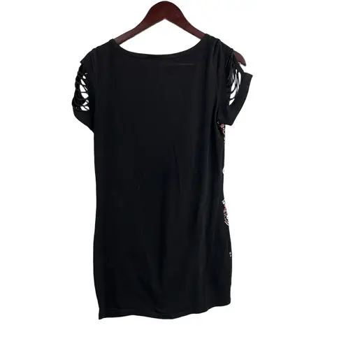 Banned Sugar Skull Print Dress Black Cut