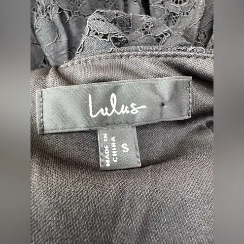 Lulus Instinctively Stunning Black Lace Trumpet Bustier Maxi Dress size Small