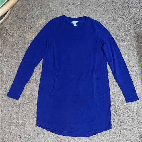 Athleta  Balance Dress Long Sleeve Crew Neck Noble Blue Heather Medium