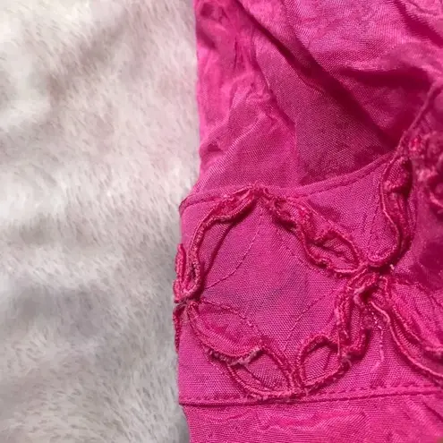 Caribbean Joe Women's Barbie Pink 100% Viscose 3/4 Sleeve Lightweight Blouse L