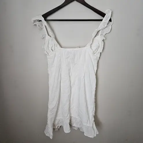 Jen's Pirate Booty x Free People Nalanda Mini Dress White Ruched Button-Down