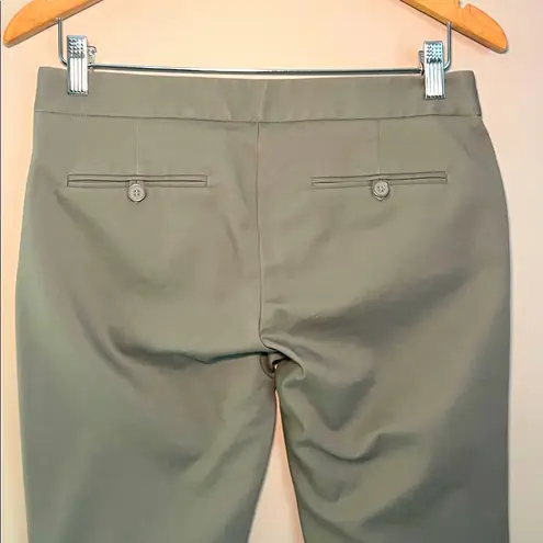 Club Monaco Emily Slim Fit Pants with Black Zipper Accents Olive Green size 4