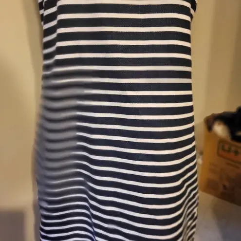 J.Crew NAVY Blue White Striped Embellished Sheath Short Casual Dress 