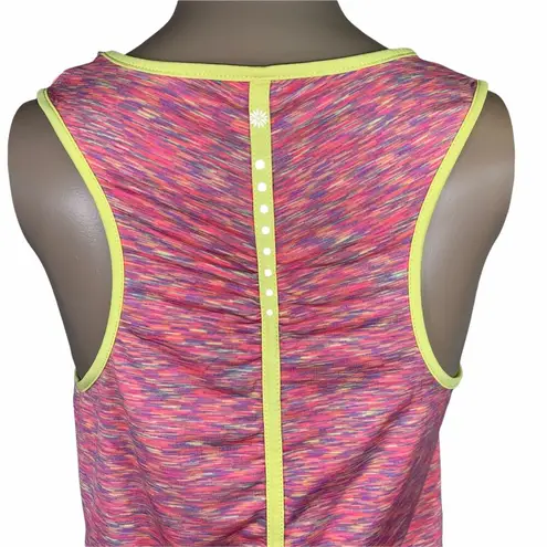 Tangerine Womens Tank Top Shirt Reflective Running Athletic Pink Yellow Medium