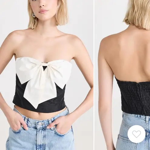 NWT Staud Atticus Strapless Top with Bow