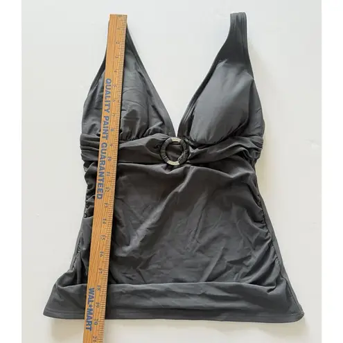 Michael Kors Gunmetal Tank Bathing Suit Cruise Swimwear Sleek Top Part XS Gray