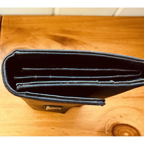 Prada  TESSUTO Wallet M608 Logo Plate Black Nylon Tri-fold Wallet Purse Authentic