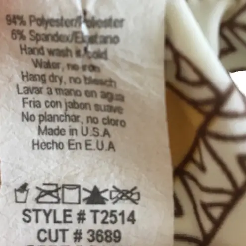 Come Como ❁ Printed Plunging V Neck Tunic Cami Tank ❁ Goldenrod + Ivory ❁ Large