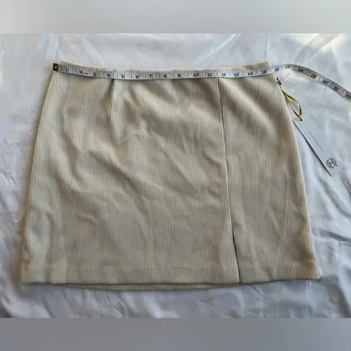 House of Harlow 1960 Cream Corduroy Mini Skirt Medium White