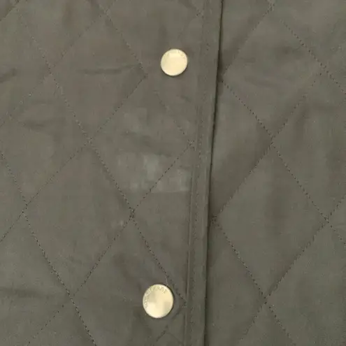 Burberry  London Classic Black Diamond Quilted Snap Up Barn Jacket