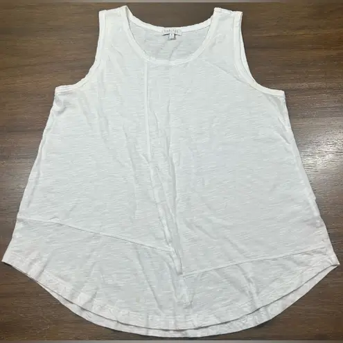 Habitat Size M White Asymmetrical Lagenlook Coastal Lightweight Tank Top