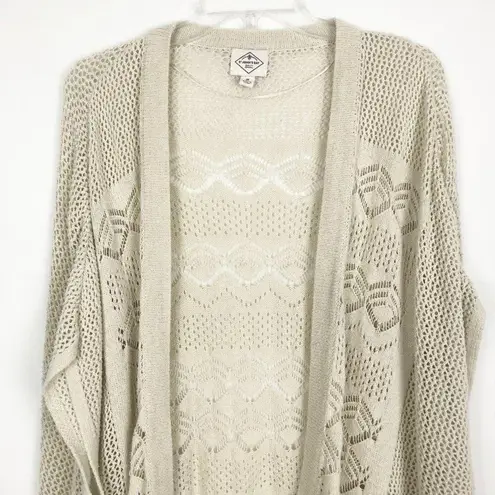 st. john's bay  Kimono Womens 1X Open Knit Relaxed Western Boho Festival Hippie