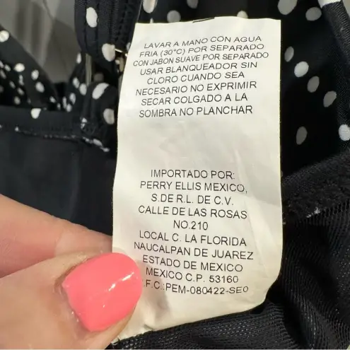 Jantzen  Black &‎ White Polka Dot Tankini Top with Built in Support Bra sz 34D/DD