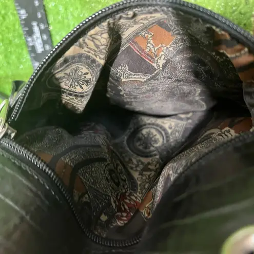 Vintage Women's Western Purse EUC black Satchel Faux Gator Heart Buckle 90s