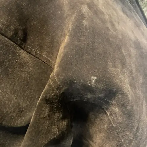 Wilson Adventure Bound Leather Jacket Womens S Belted Lined Faux Fur Hood Boho Brown