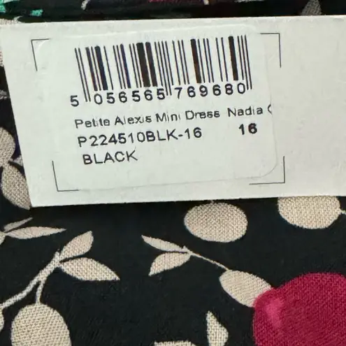 Nobody’s Child Cherry Mini Dress Eco Friendly Viscose Sz UK 16 / US 12 Black NWT