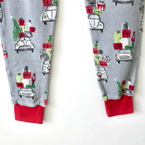 Munki Munki Grey Christmas Winter Holiday Car Long-Sleeve Pajama Set Small