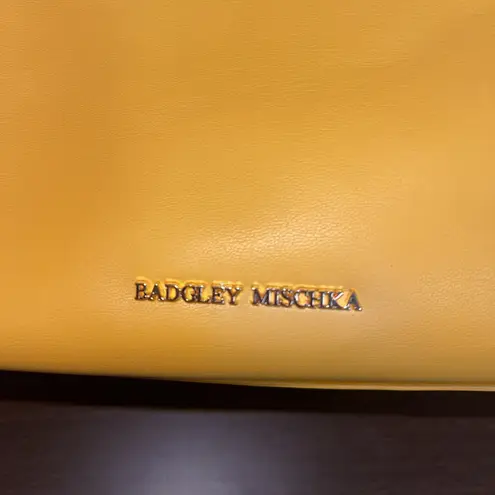 Badgley Mischka NWTs Yellow Buttery Soft Handbag/Crossbody w/Snakeskin Handle