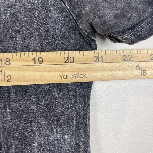 Chatoyant Womens Mineral Wash Mini Dress Sz M Black Gray Stretchy Grunge Drapey