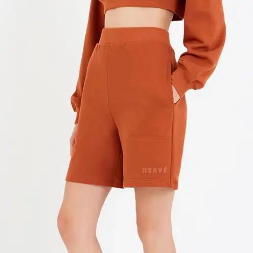 Herve Leger Herve by boyfriend terry shorts in sepia size S small