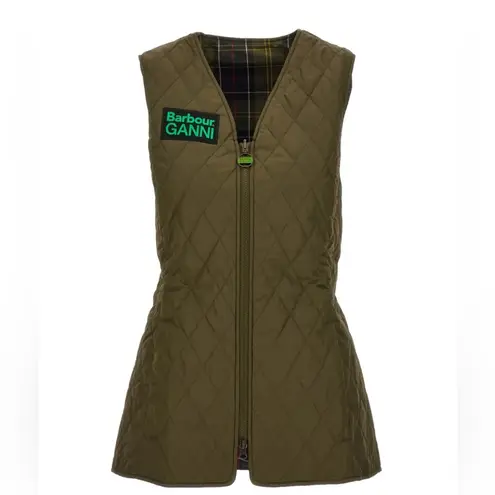 Barbour NWT x Ganni Collab Betty Reversible Vest Green size US10 UK14