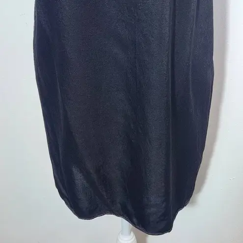 One Shoulder Black Satin Mini Dress Size XS Krisa Black Dress