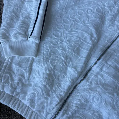 FP Movement by Free People white textured embroidered bomber jacket