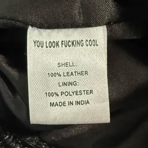 LPA Revolve Black 100% Leather High Rise Lined Slim Tapered Leg Pants Size S