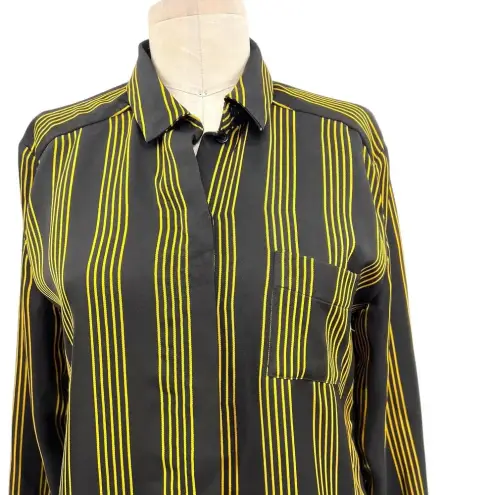 & Other Stories & Other Stories Blouse Top Shirt Button Down Pinstripe Black Gold‎ Size US 2
