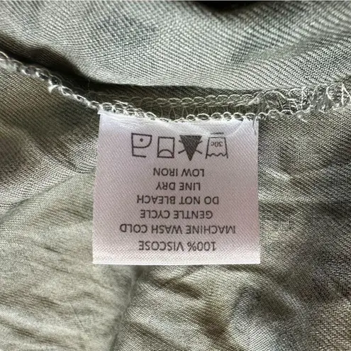 Mud Pie Women’s Flounce Peasant Tiered Green Leopard Animal Print Mini Dress med