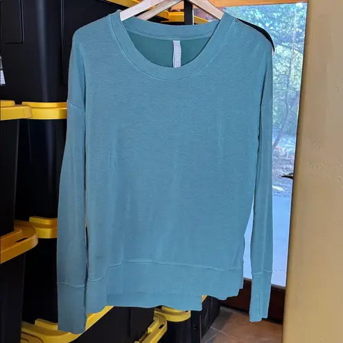 Athleta  Coaster Luxe Sweatshirt Teal Green Size Small Oversized