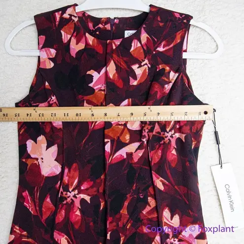 Calvin Klein NEW  Women's floral Printed Seamed Sleeveless Sheath Dress, size 4P