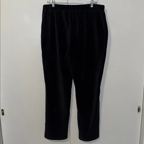 Susan Graver Knit Corduroy Straight Leg Pull-On Pants Soft Black Women’s Large L