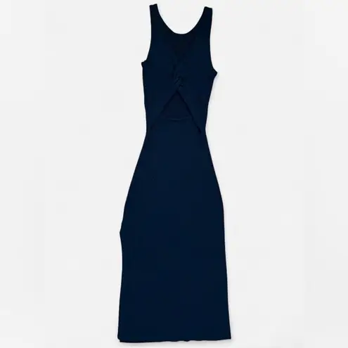 Freshman 1996 Black Ribbed Bodycon Midi Dress — Size S