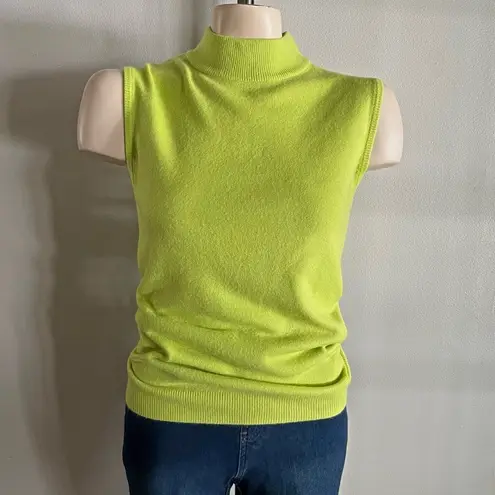 Good Clothes Neon Green Mock Neck Sweater Vest Top M