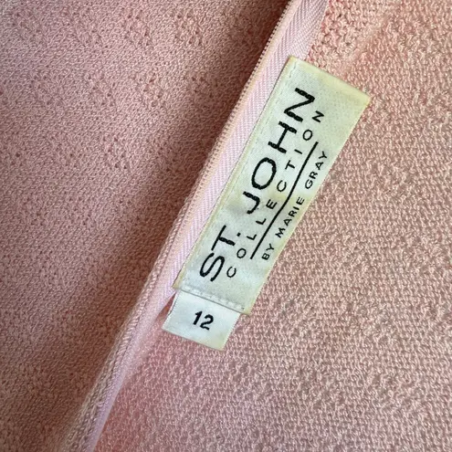 St. John VTG Collection Dress Pink Knit Sleeveless Knee Length sz 12 Luxury