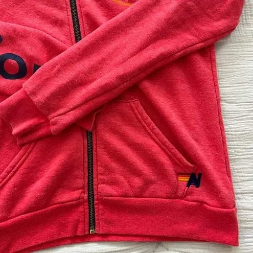 Aviator Nation Laguna Beach Full Zip Hoodie in Red Women's M $175