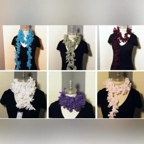 NWT Angela’s Designs one of a kind handmade crocheted loopy boa scarf Brown