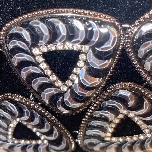 Amrita Singh Noho triangle statement necklace. Black/ silver with crystals. NWT.