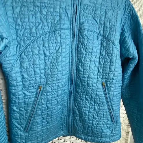 Obermeyer Weather System Blue Quilted Ski Jacket Women's 8 Retro Y2K