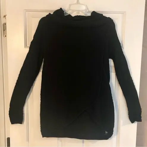 New Directions Black Wrap Look Cowl Neck Sweater, Size Small