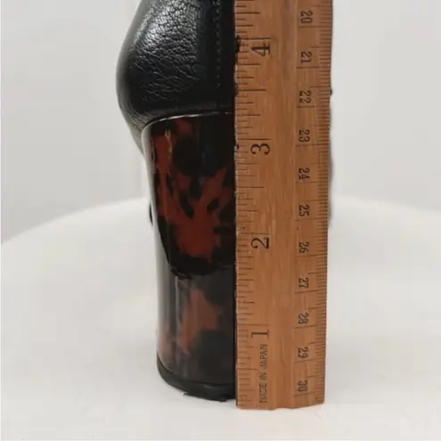 Corso Como Maybel Black Leather Peep Toe
Tortoise Shell Block Heels Women 8.5