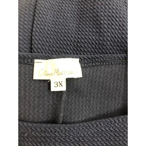 Olivia Matthews Dress Plus 3X Navy Blue Cap Sleeve Fairy Core Feminine Preppy