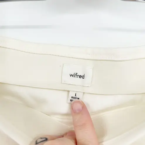 Wilfred Aritzia Womens Career Ruched Side Slit Midi Vespa Skirt Size L Cream