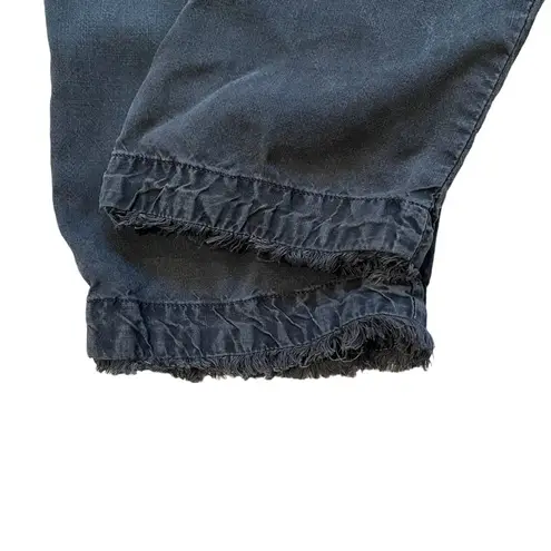 Bella Dahl Ruffle Drawstring Waistline Pull On Cropped Pant Frayed Hem, …