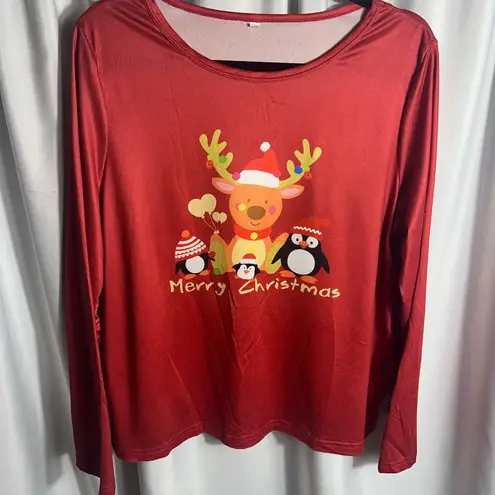 Christmas Woman’s Pjs Set Size L Long Sleeves and Pants Comfy Characters￼ Red Size L - Image 2